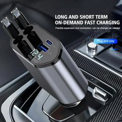 4 IN 1 Retractable Car Phone Charger
